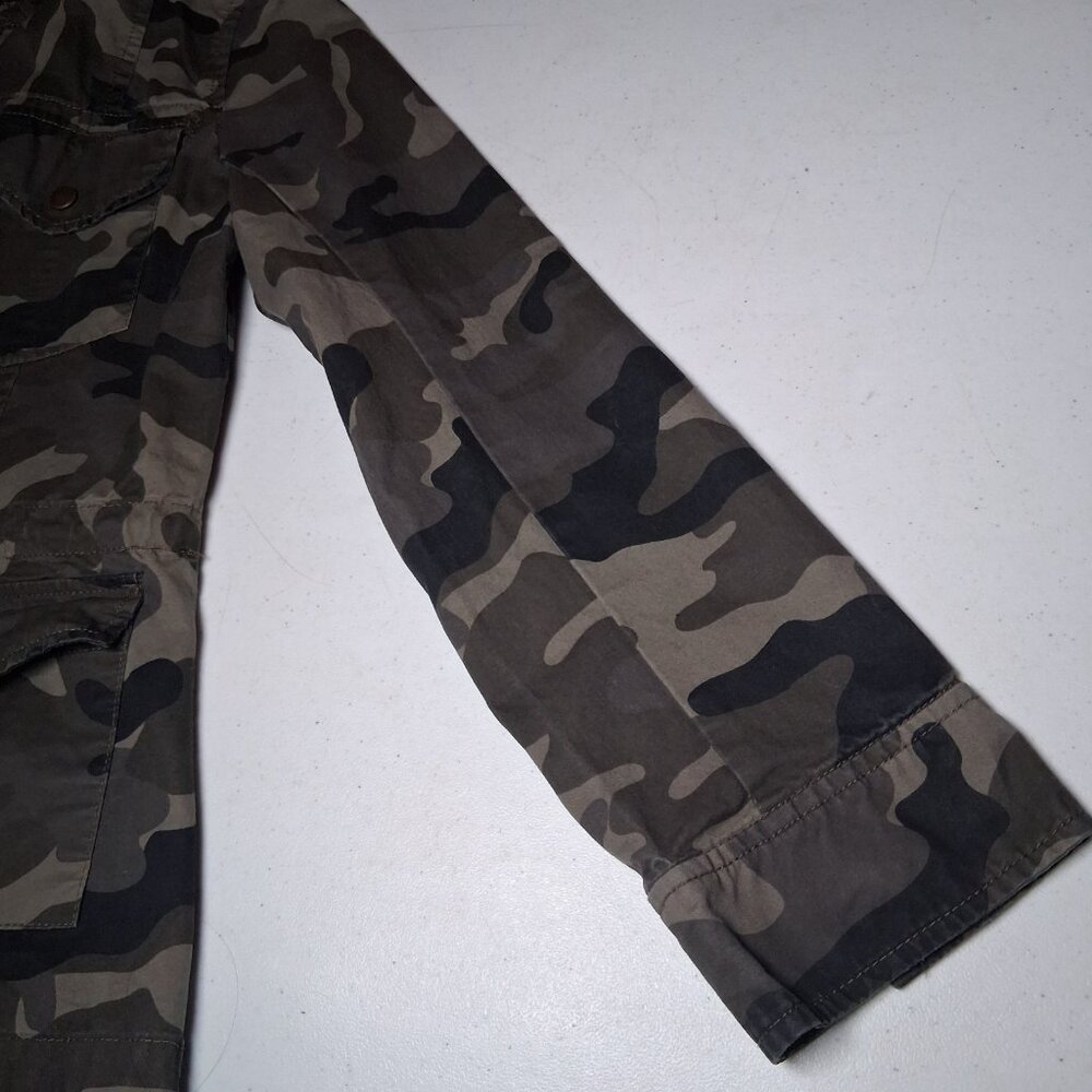 Endless Love Camo Jacket Women M Woodland Camouflage Utility Military Cargo Zip - Picture 16 of 16